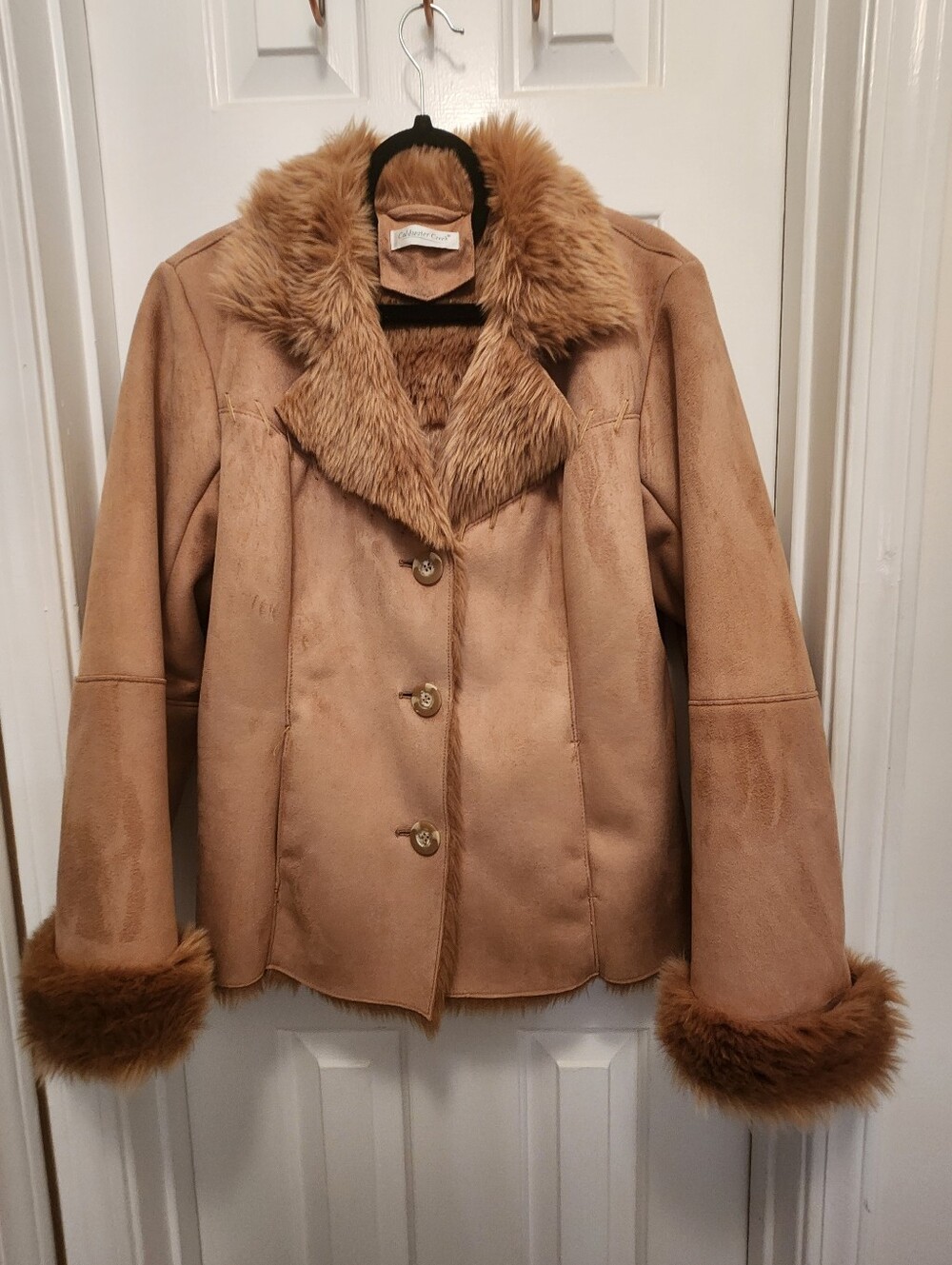 Coldwater Creek Faux Suede & Fur Western/Boho Jacket - Size L